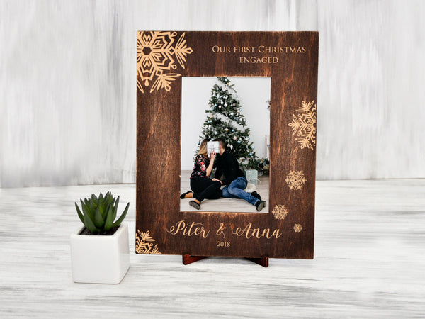Personalized Christmas Frame - 1st Christmas Engaged