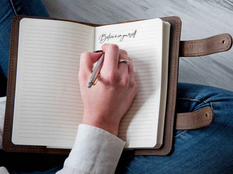 Personalized Leather Notebook with Engraved Name - Boss Gift