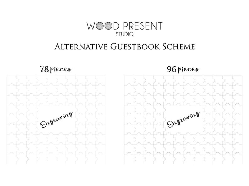 Alternative Guest Book - Wood Monogram Guestbook