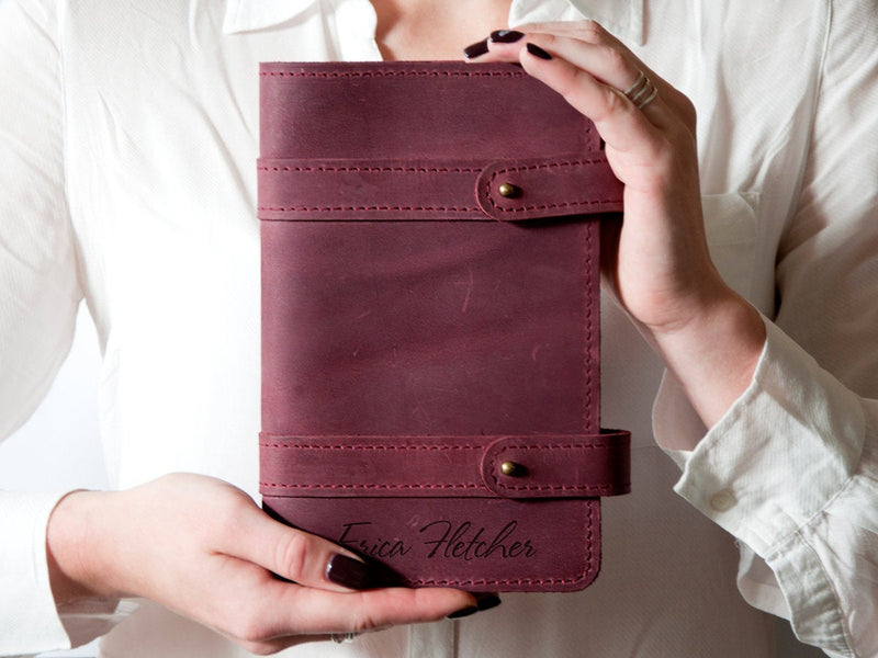 Personalized Leather Notebook with Engraved Name - Boss Gift