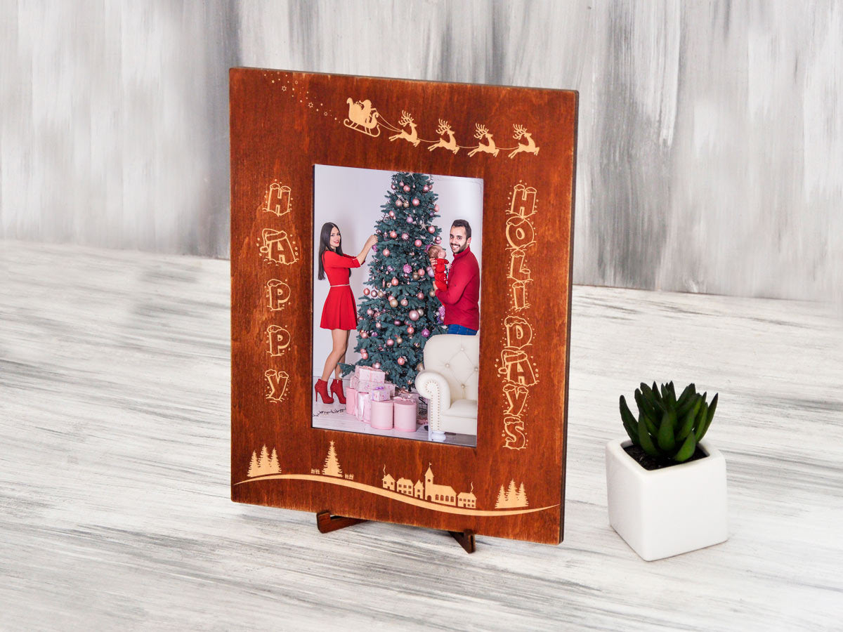 Christmas Picture Frame Happy Holidays - Christmas Gift for Parents