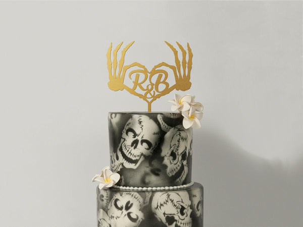 Halloween Wedding Cake Topper - Skull Cake Topper