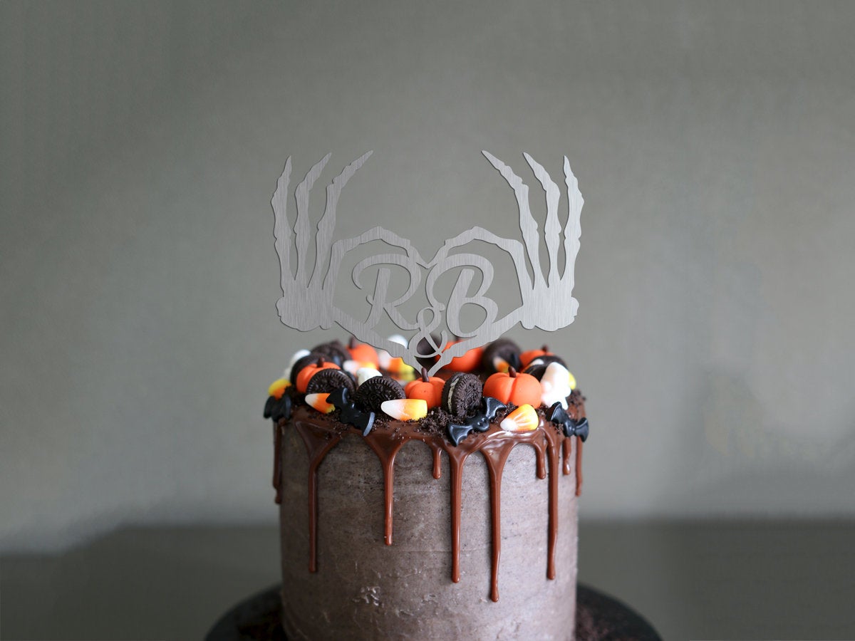 Halloween Wedding Cake Topper - Skull Cake Topper