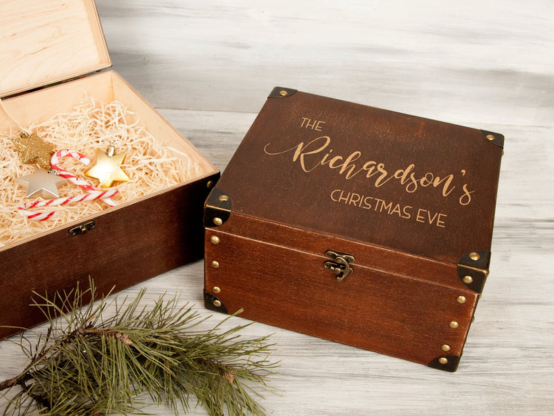 Custom Wooden Gift Box - Family Christmas Eve box