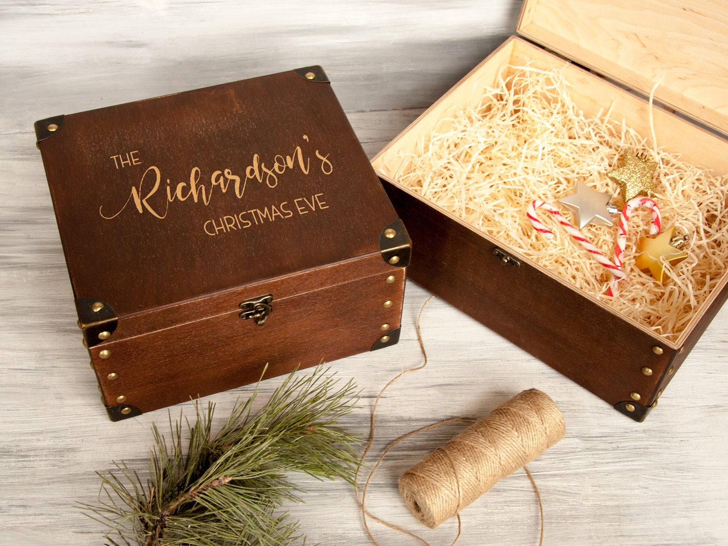 Custom Wooden Gift Box - Family Christmas Eve box