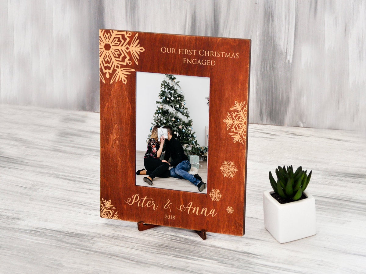 Personalized Christmas Frame - 1st Christmas Engaged