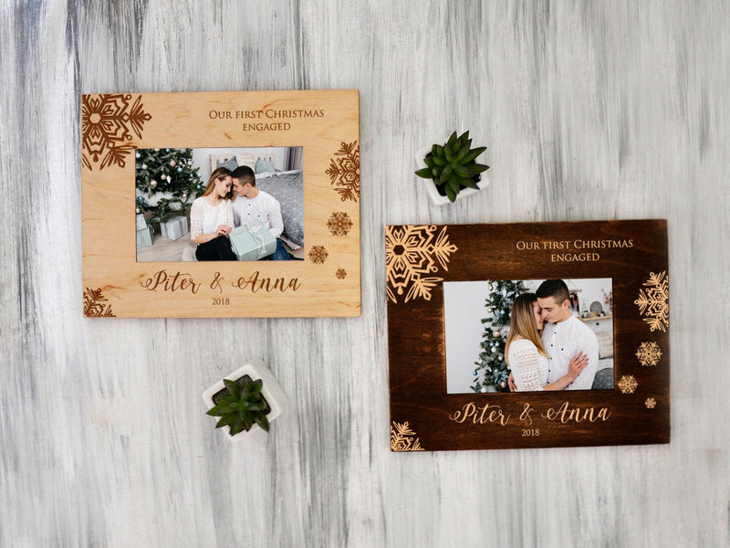 Personalized Christmas Frame - 1st Christmas Engaged
