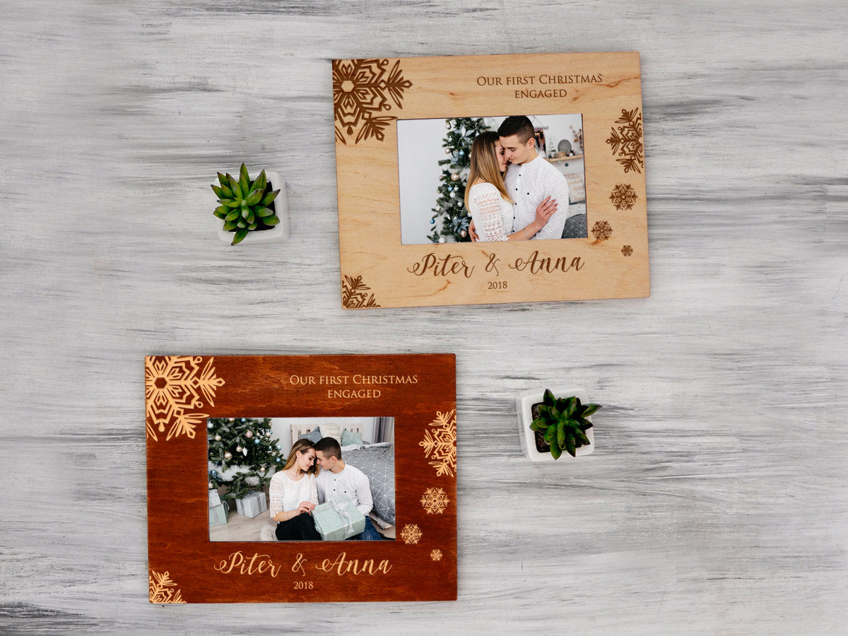 Personalized Christmas Frame - 1st Christmas Engaged