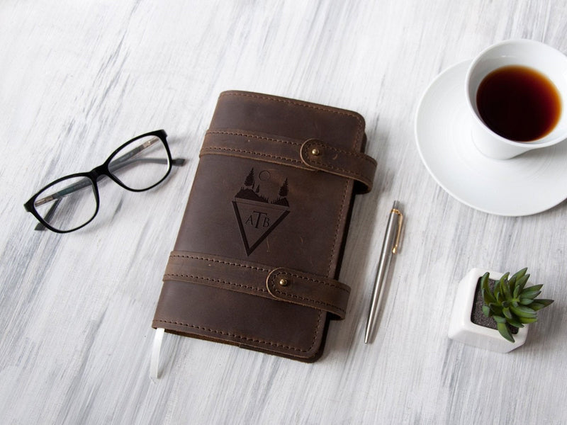 Traveler Notebook - Monogram Leather Journals for Man or Woman