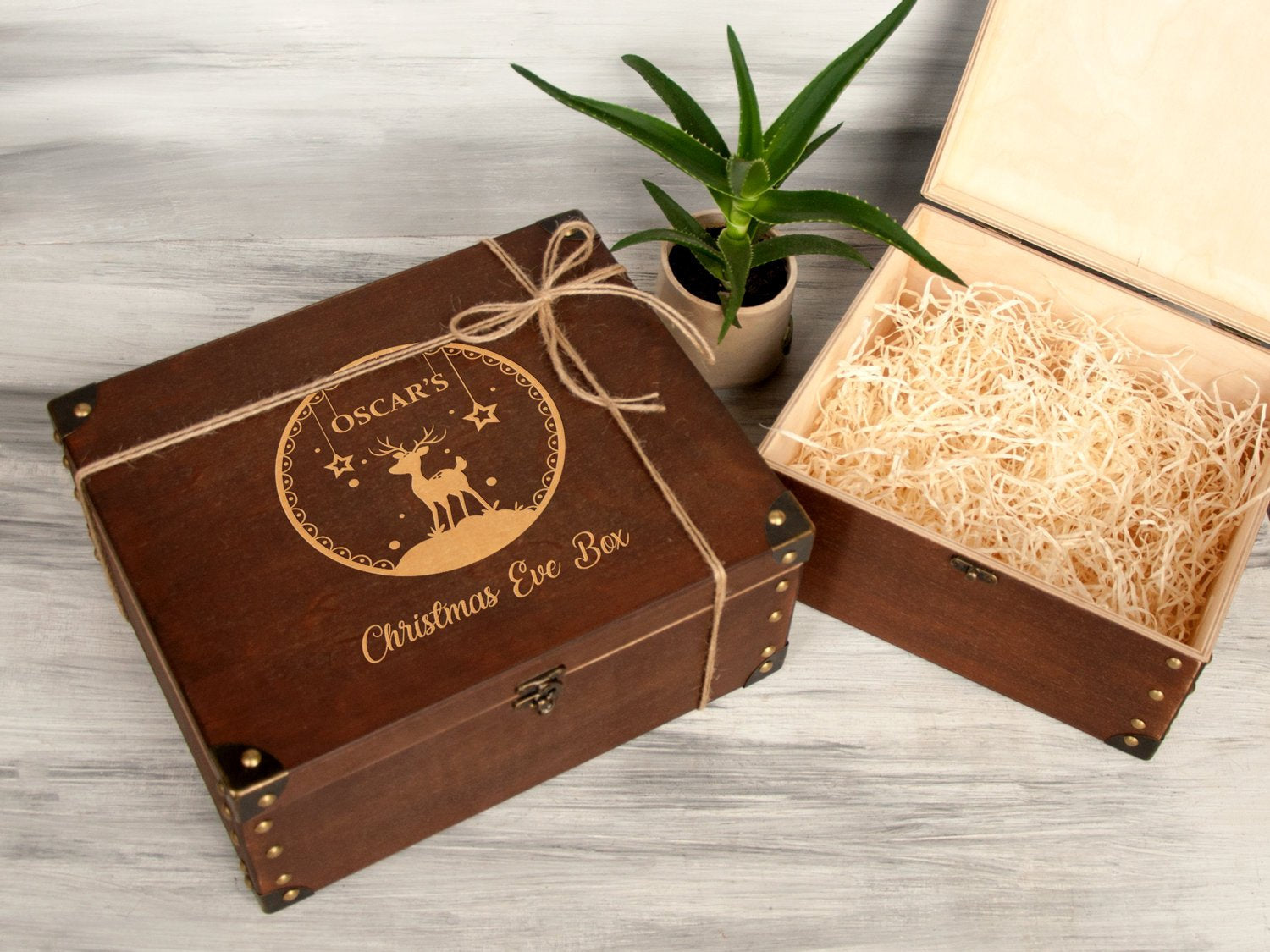 Personalised Christmas Gift Box - Wood Storage Box