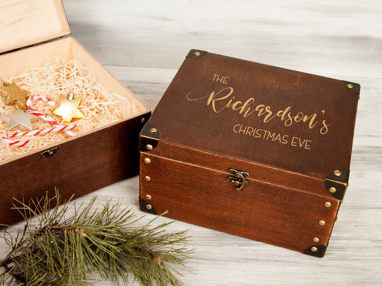 Custom Wooden Gift Box - Family Christmas Eve box