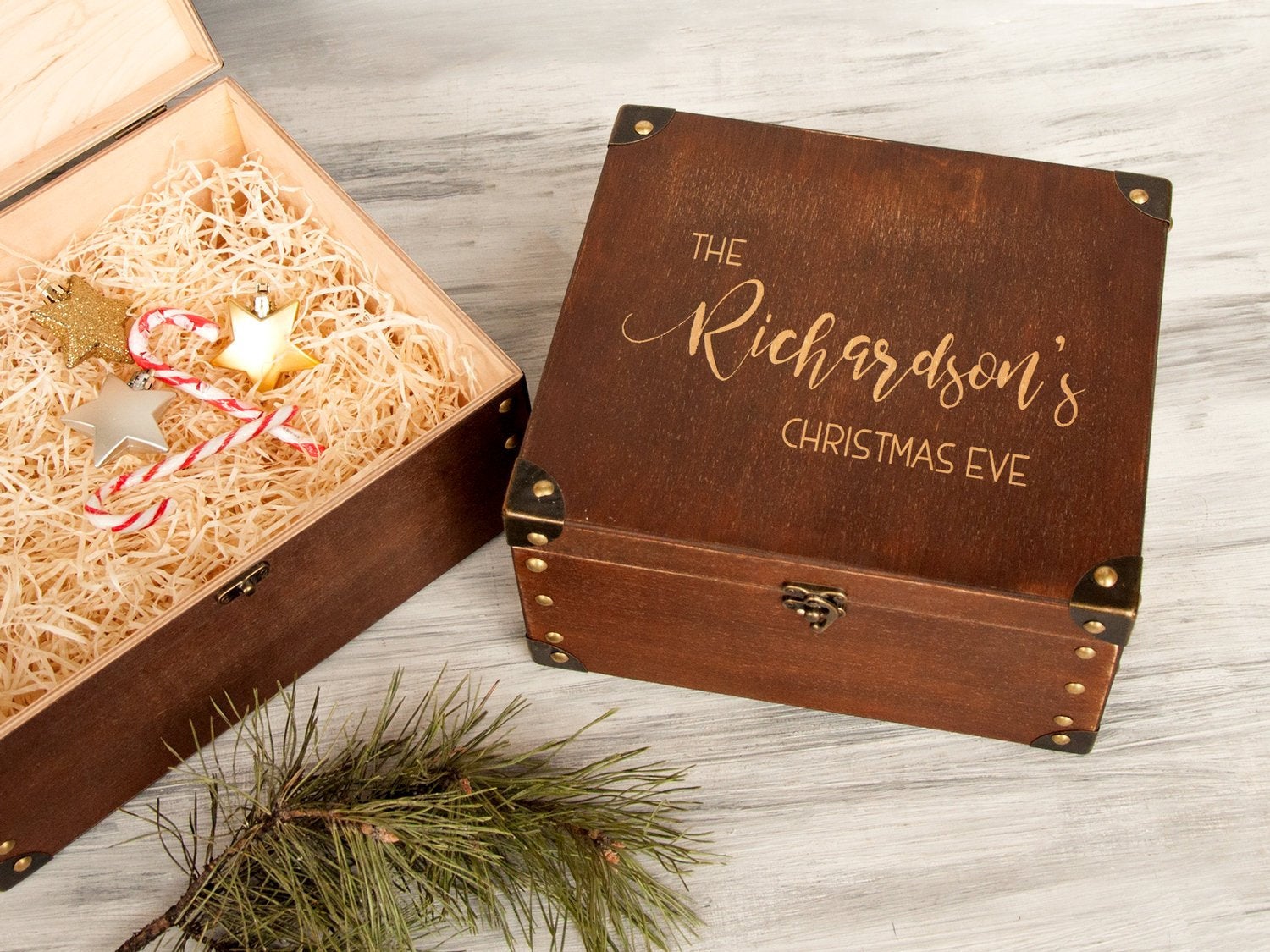 Custom Wooden Gift Box - Family Christmas Eve box