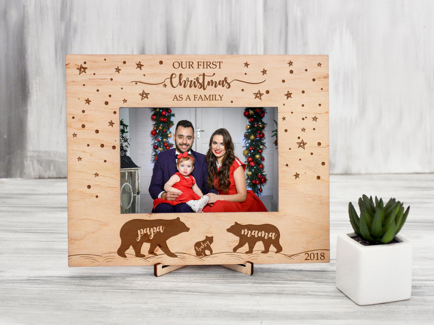 Christmas Frame Bear Family Gift - Family Christmas Gift