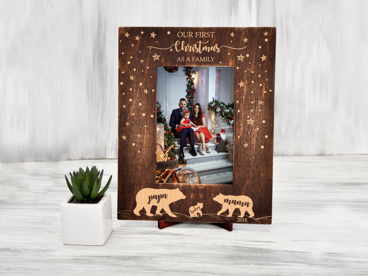 Christmas Frame Bear Family Gift - Family Christmas Gift