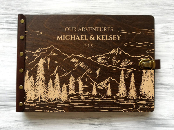 Personalized Photo Album - Mountain Adventure Gift for Couple
