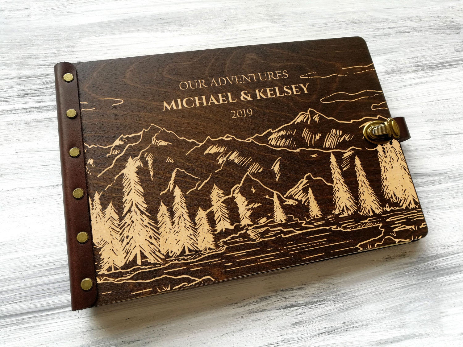 Personalized Photo Album - Mountain Adventure Gift for Couple