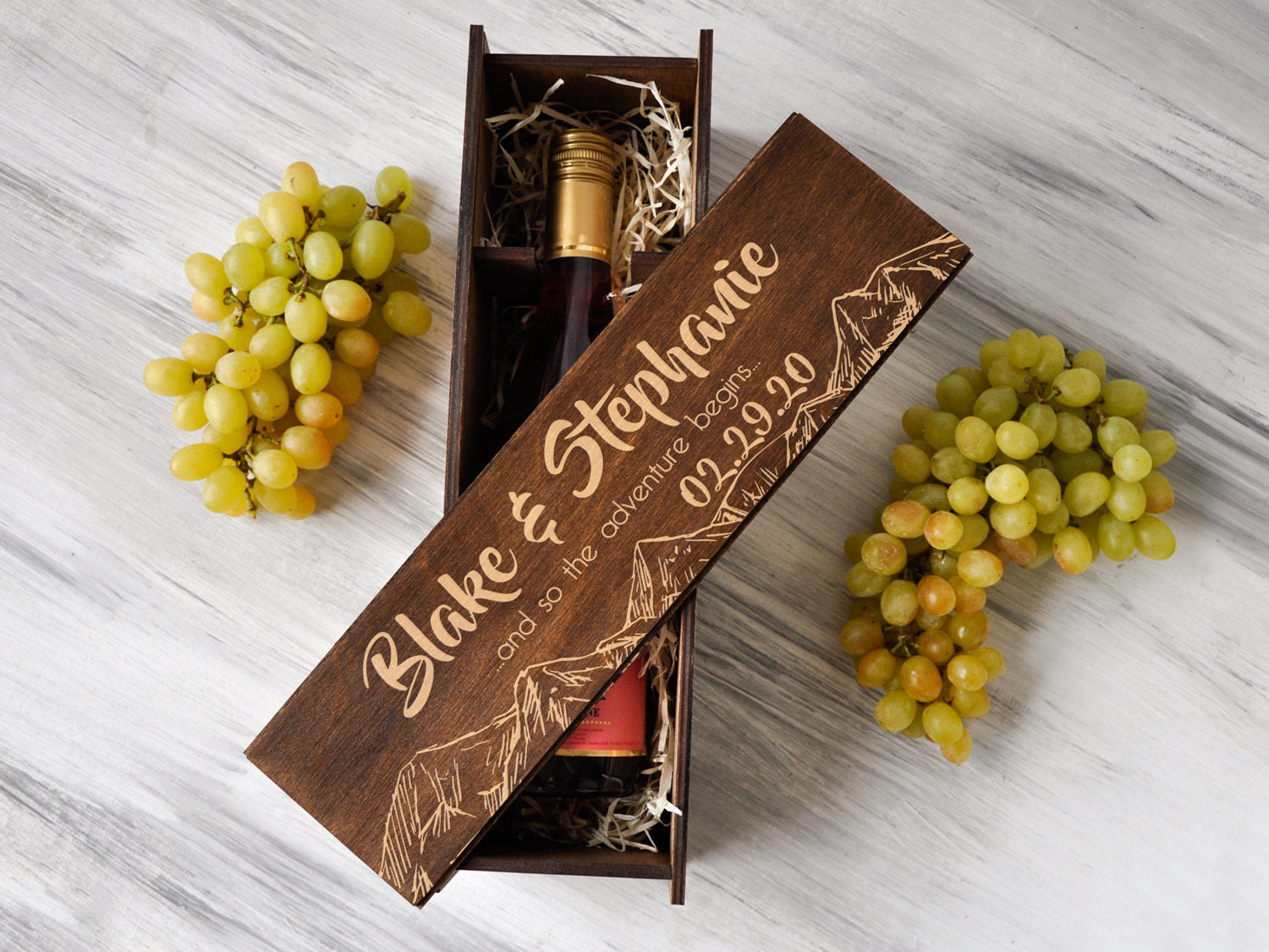 Adventure Gifts for Couple - Personalized Wedding Wine Box