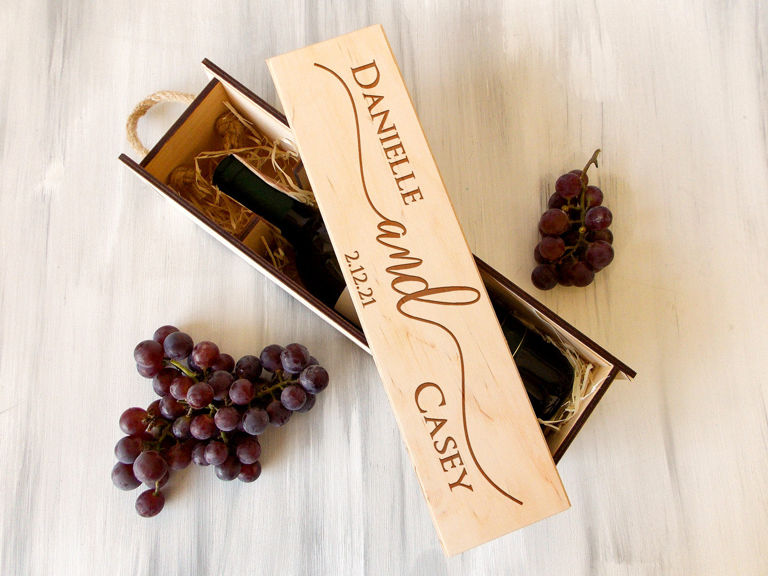 Wedding Wine Box - 5th Anniversary Gift for Her