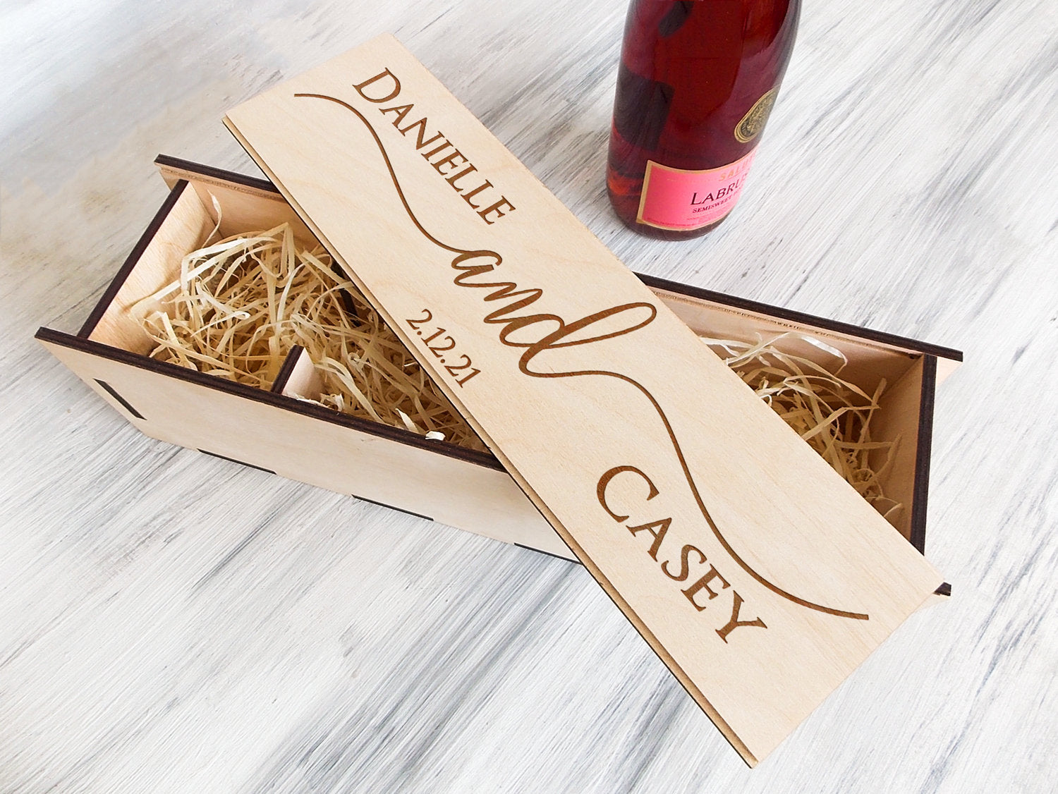 Wedding Wine Box - 5th Anniversary Gift for Her