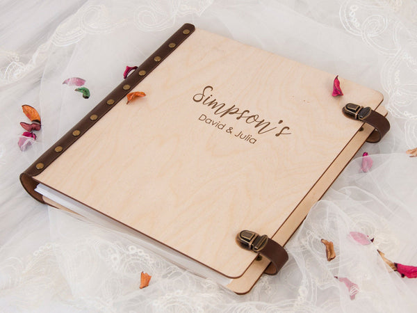 Wedding Photo Album with Self-Adhesive Sheets - Personalized Wedding Gift