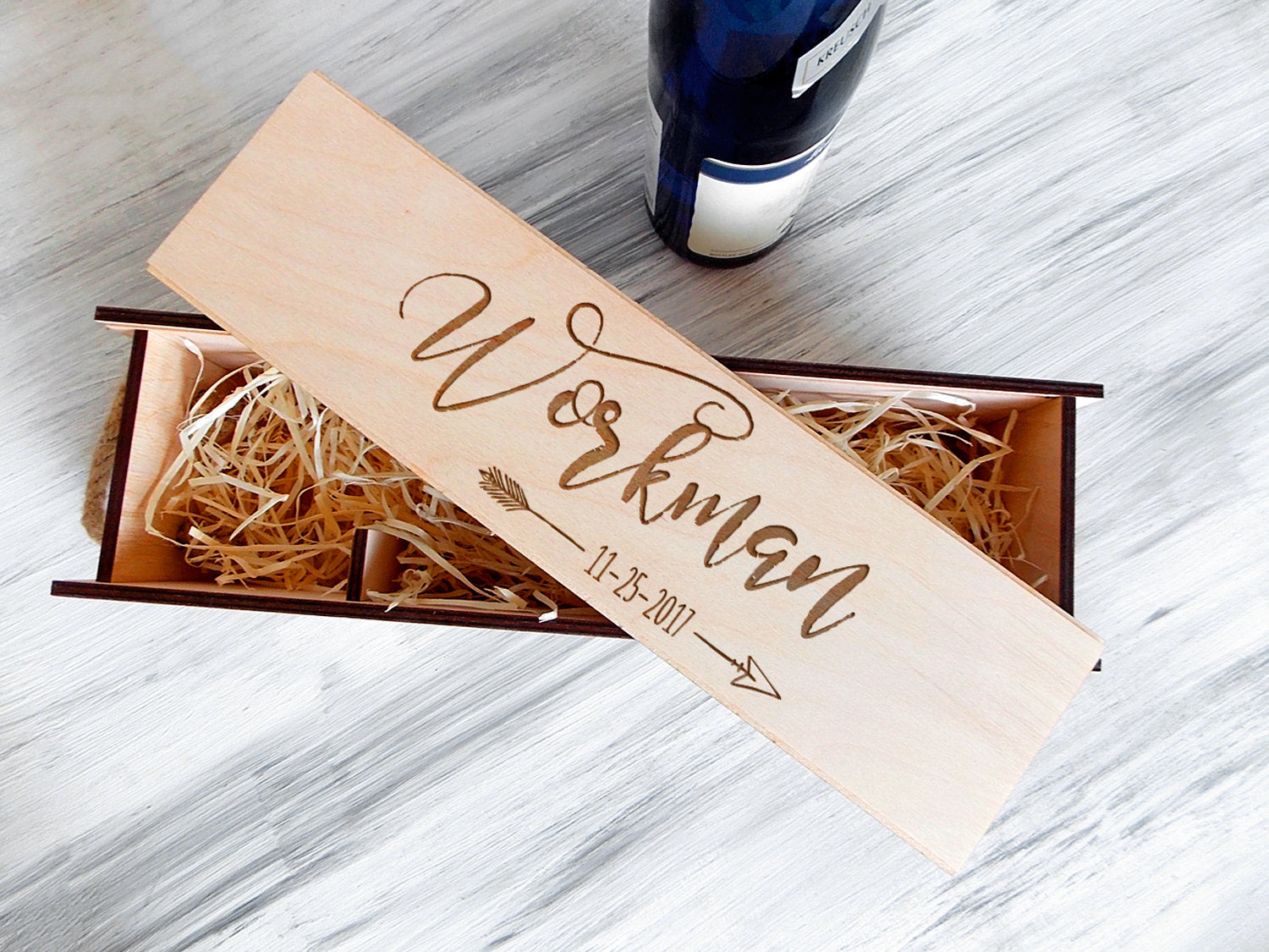 Wood Wine Box - Bridal Shower Gift for Bride