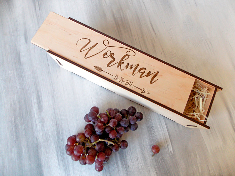 Wood Wine Box - Bridal Shower Gift for Bride