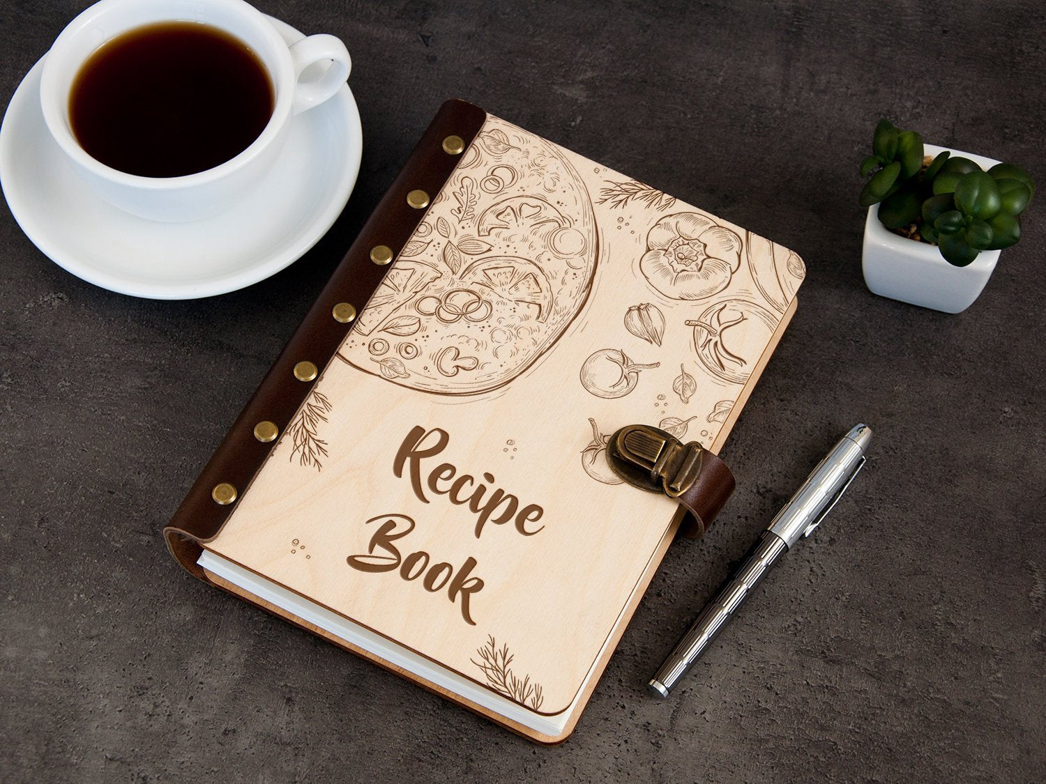 Personalized Blank Recipe Book - Anniversary Gift for Wife