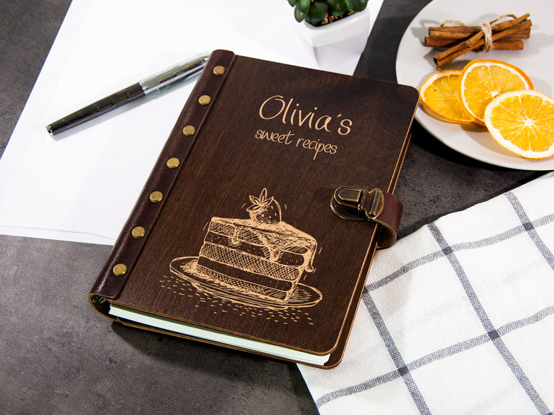 Personalised Recipe Book, Ideal Cooking or Baking Gift Parents,  Grandparents. Engraved With a Message 