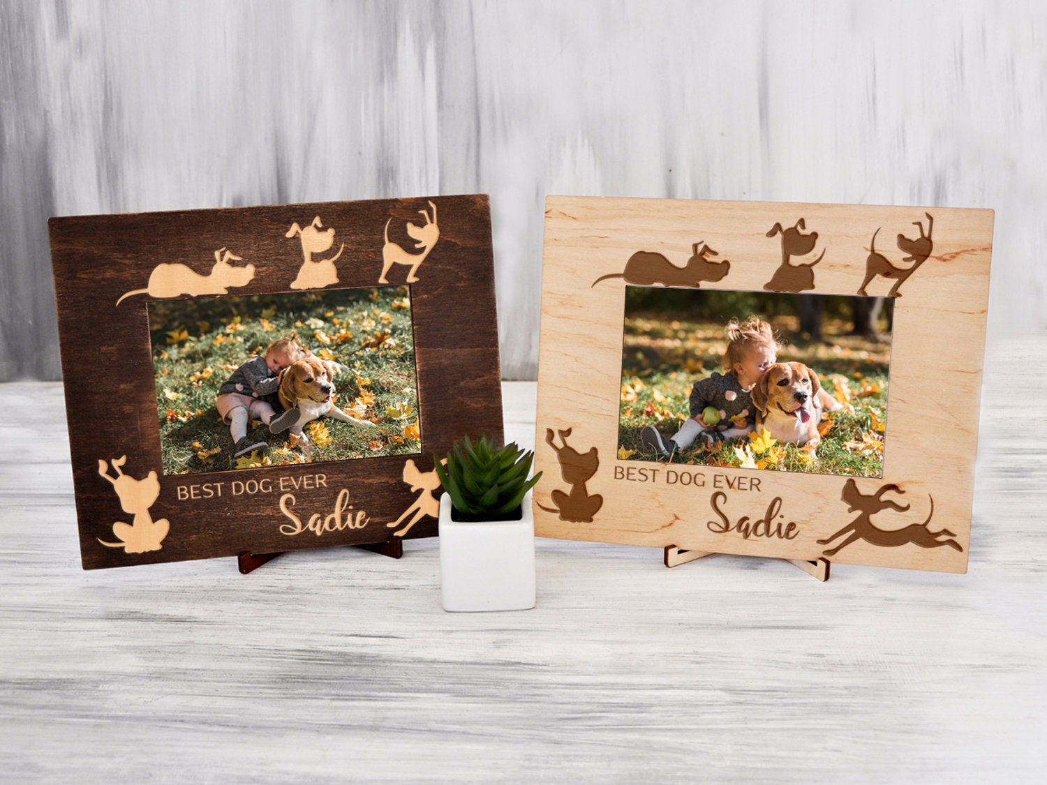 Personalized Dog Photo Frame - Rustic Home Decor