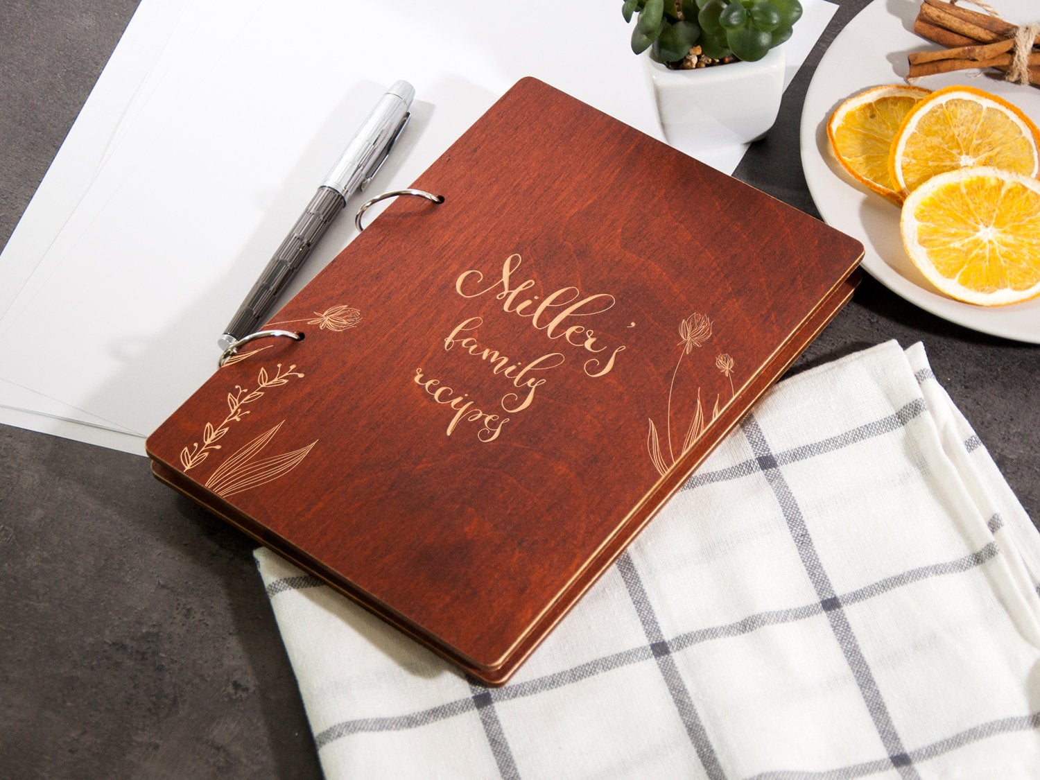 Blank Recipe Book - Personalized Cooking Gift for Wife