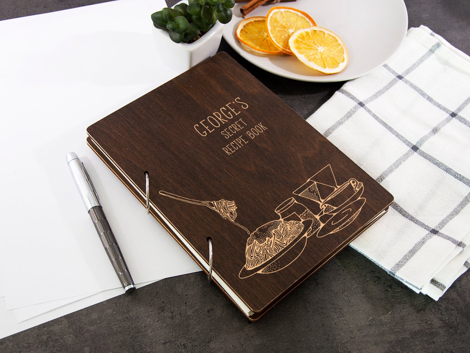 Personalized Blank Recipe Book for Italy Lover - Men Cooking Gift