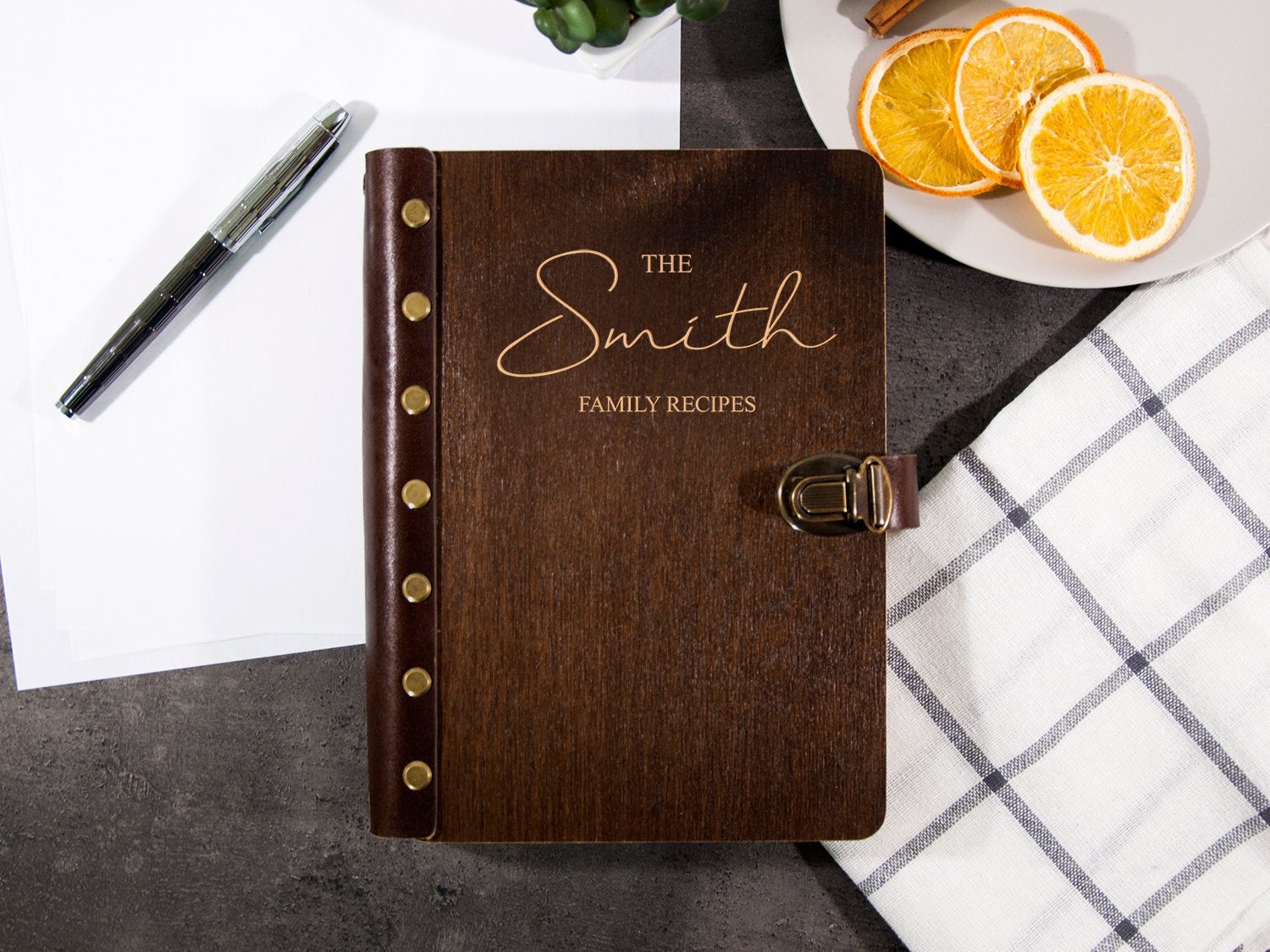 Personalized Family Recipe Book-  Kitchen Gift for Hostess