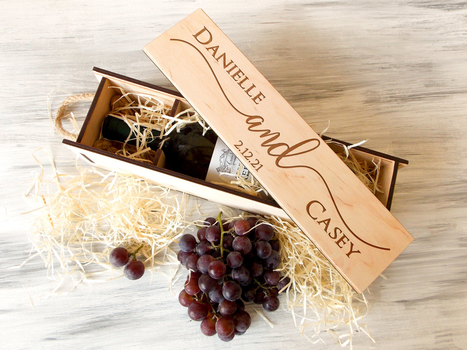 Wedding Wine Box - 5th Anniversary Gift for Her