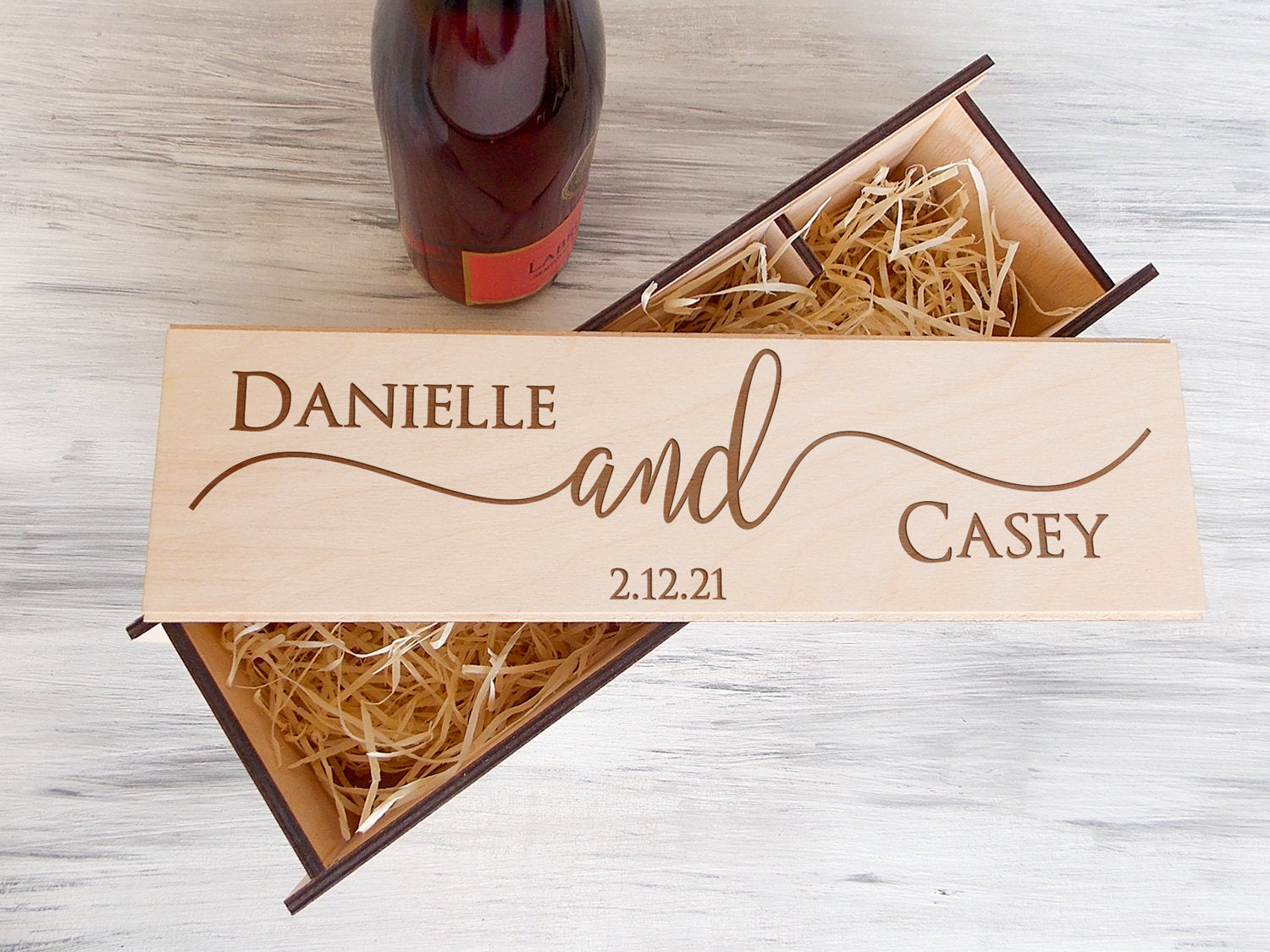 Wedding Wine Box - 5th Anniversary Gift for Her