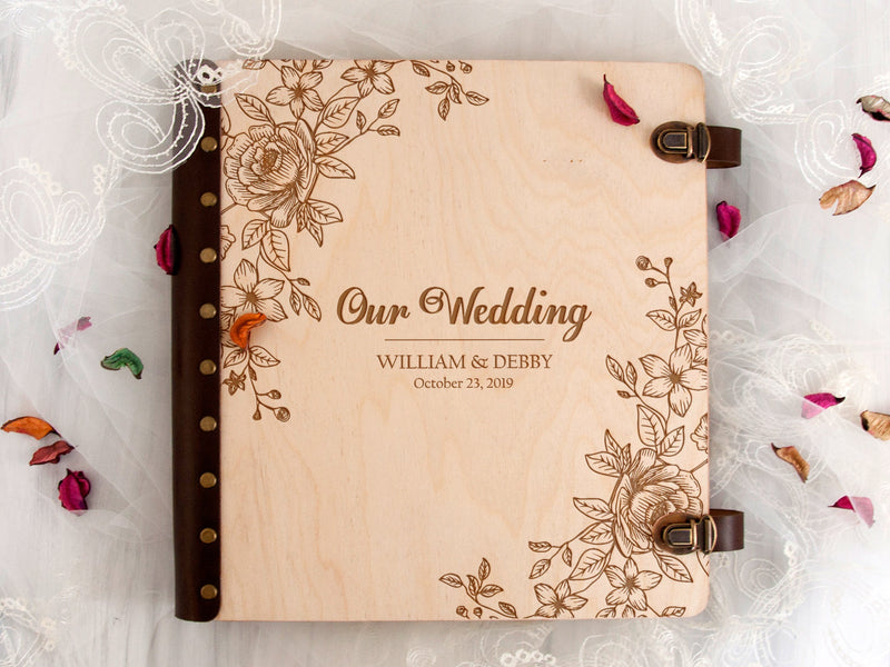 Personalized Self-Adhesive Album - Rustic Wedding Gift for Couple