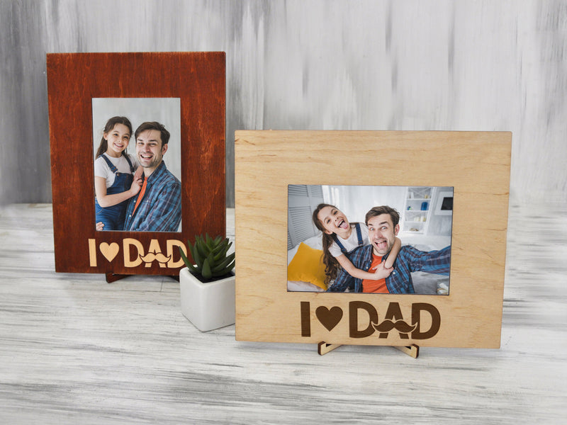Picture Frame I Love Dad - Father's Day Gift from Son or Daughter