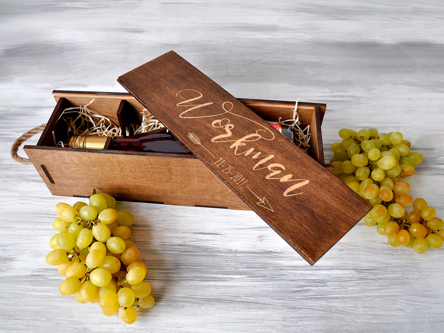 Wood Wine Box - Bridal Shower Gift for Bride