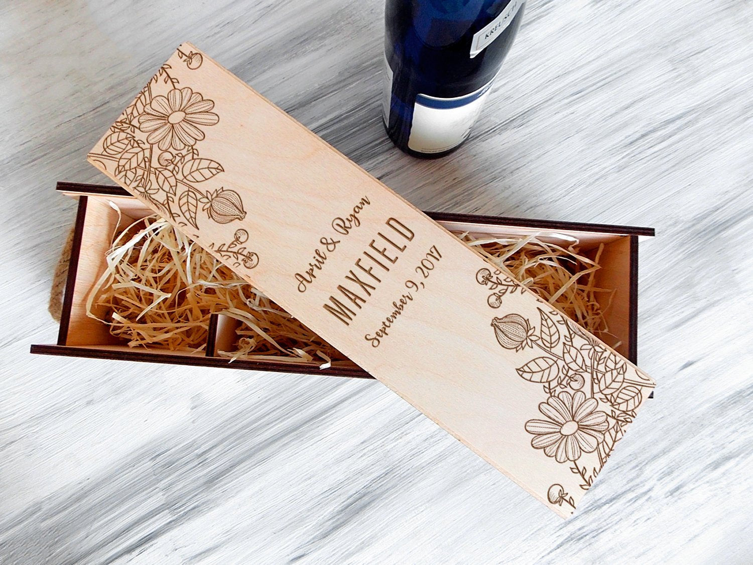 Custom Wine Box - Christmas Gift for Couple