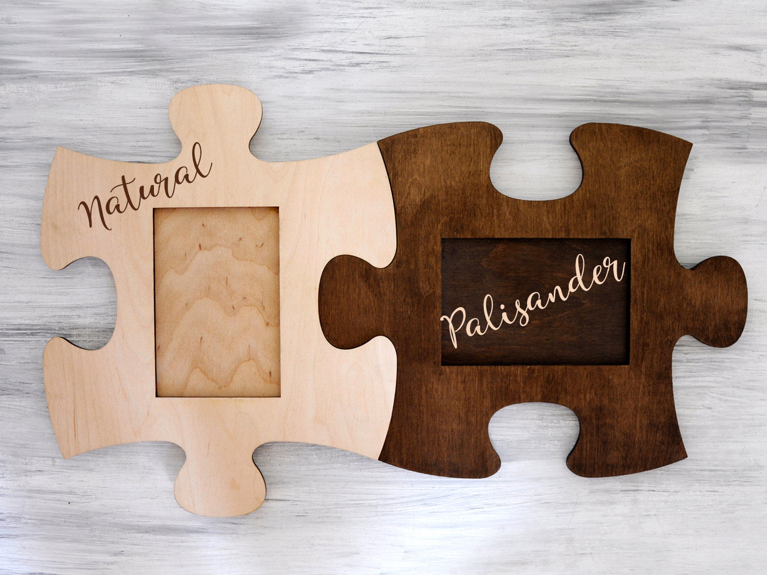 Engraved Puzzle Frame - Engagement Gift for Couple