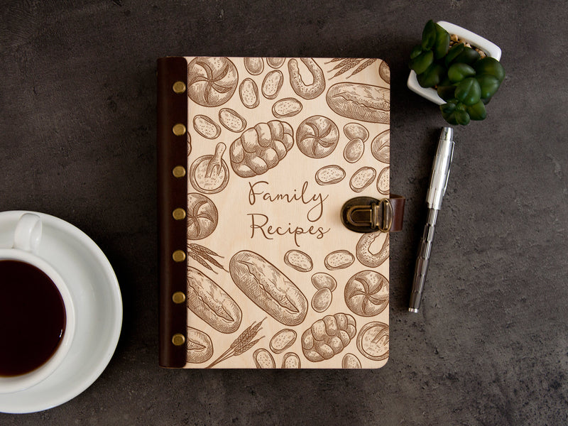 Wooden Recipe Book to Write in, Teachers' Day Gift, Personalized