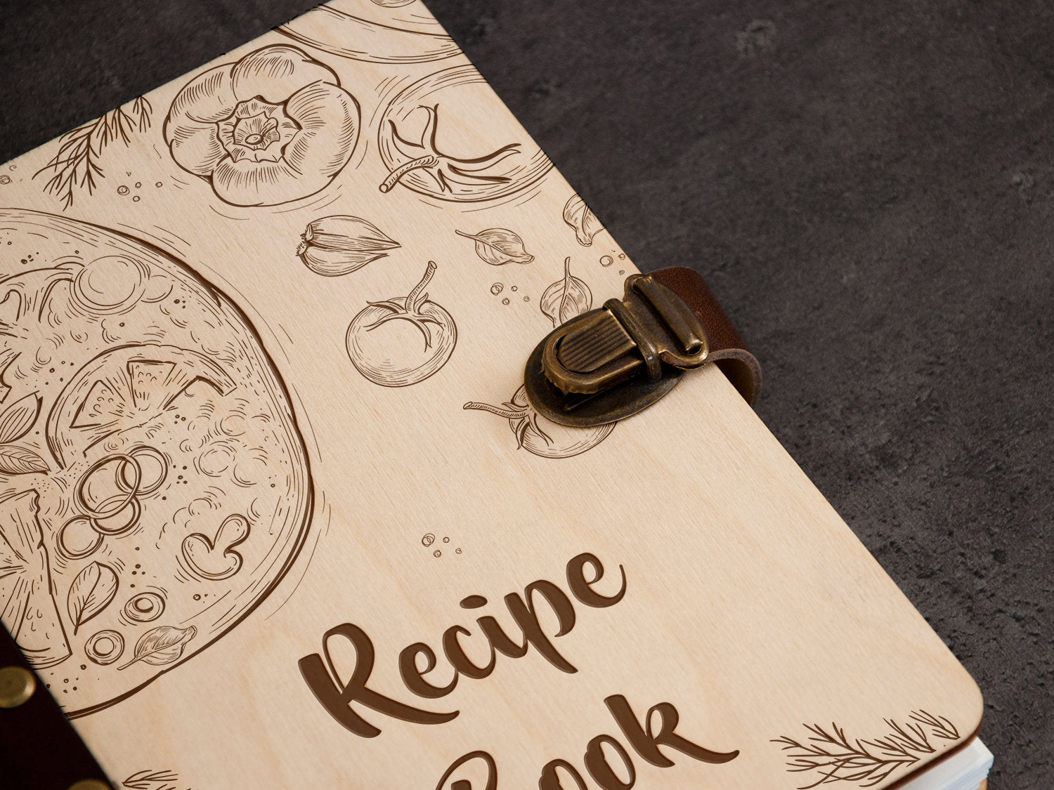 Personalized Blank Recipe Book - Anniversary Gift for Wife