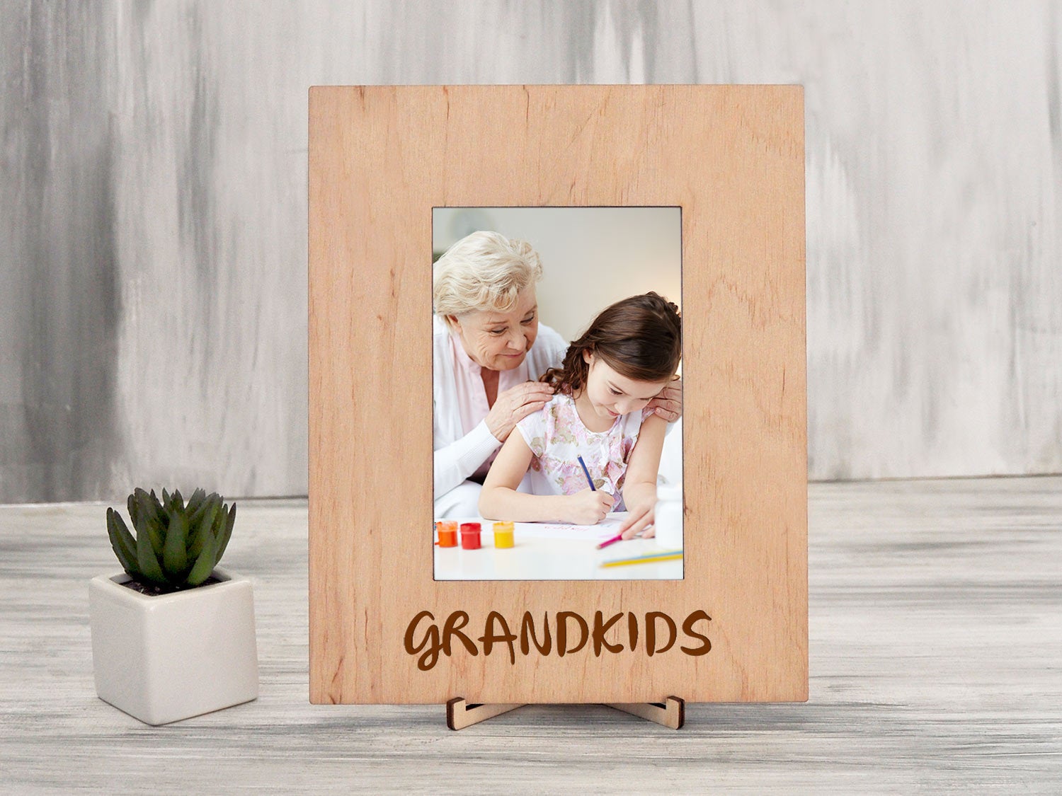 Wooden Photo Frame - Grandparent Gift from Grandkids