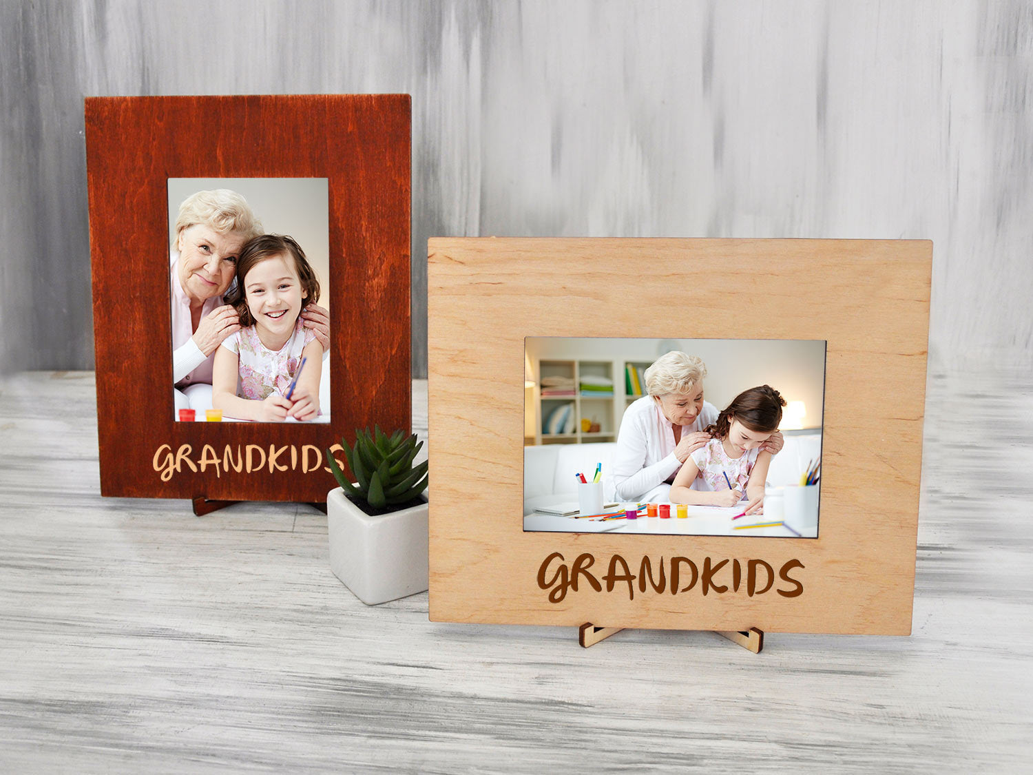 Wooden Photo Frame - Grandparent Gift from Grandkids