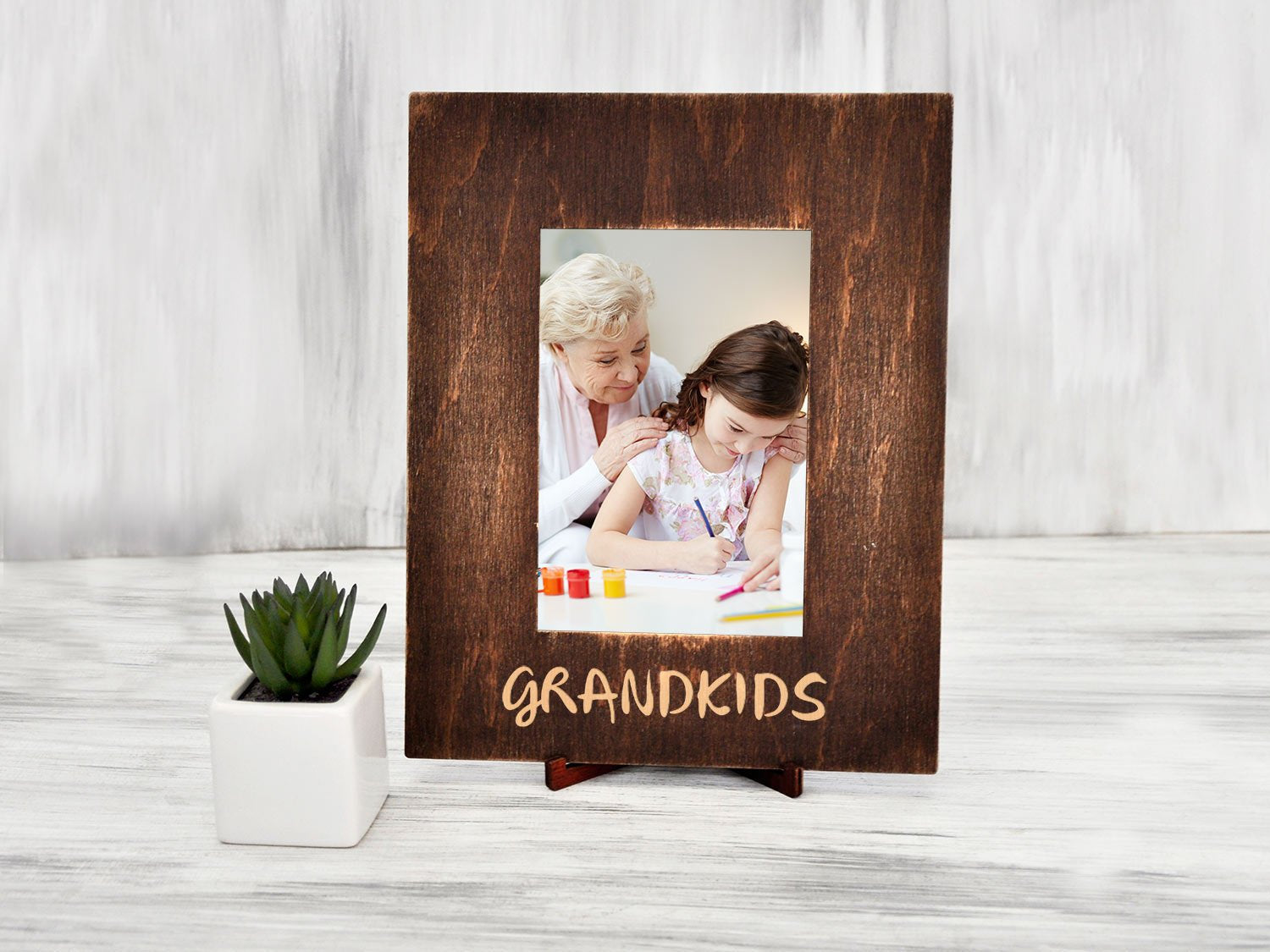 Wooden Photo Frame - Grandparent Gift from Grandkids