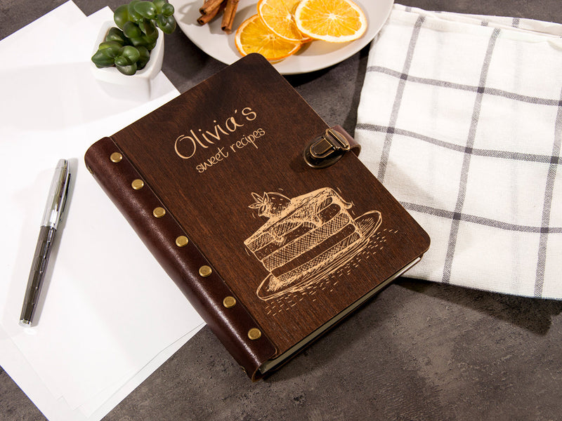 Kunitsa Co. Recipe Notebook - Keepsake Gift. Hardcover Blank Recipe Book to Write in Your Own Recipes, with Journaling Prompts About The Chef. 100