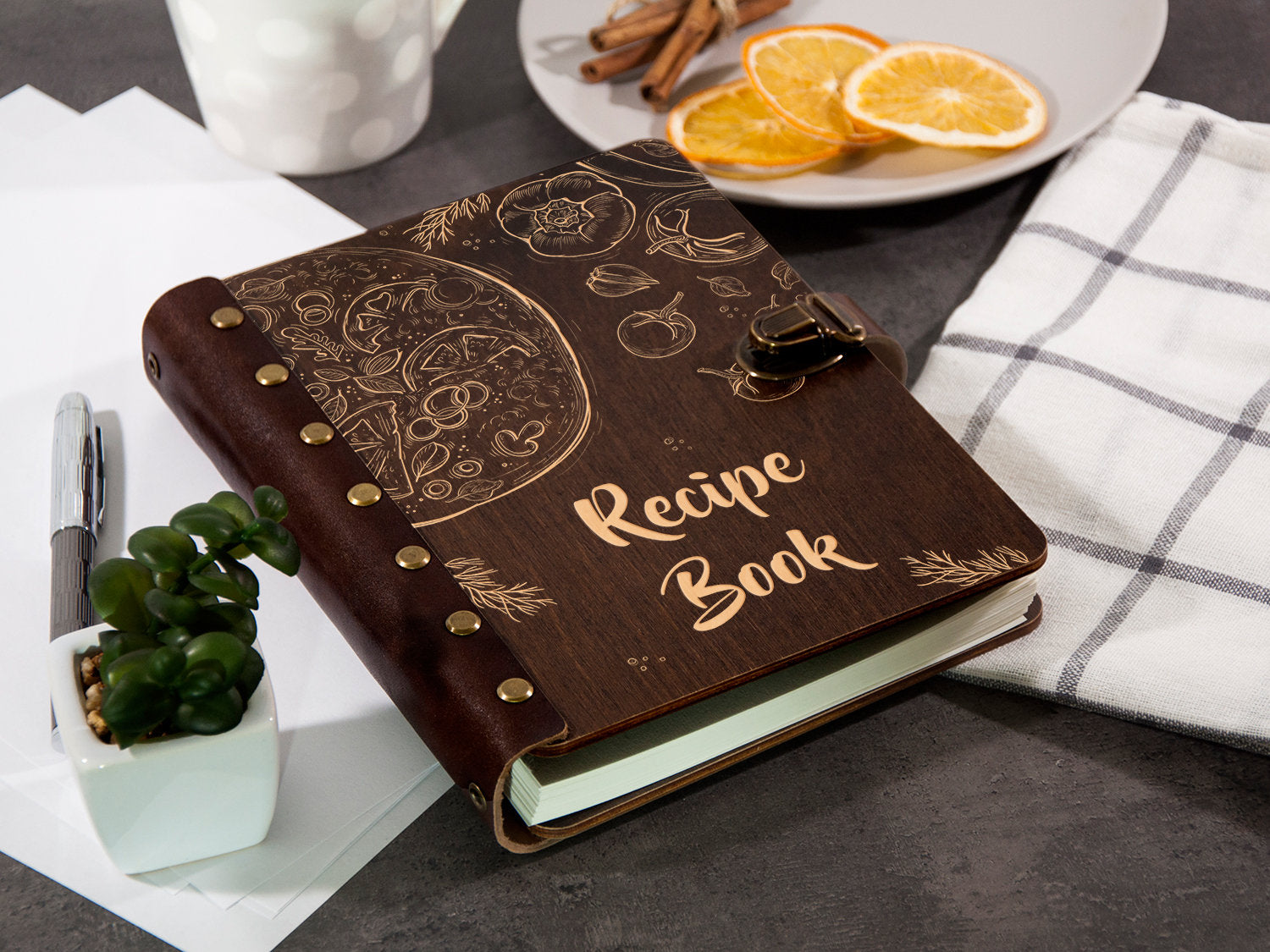 Personalized Blank Recipe Book - Anniversary Gift for Wife