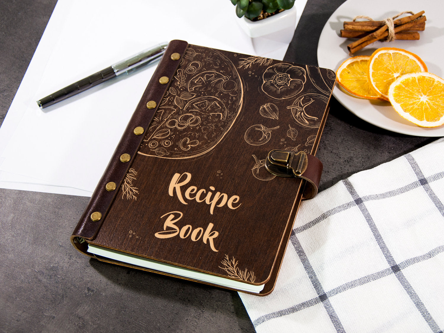 Personalized Blank Recipe Book - Anniversary Gift for Wife