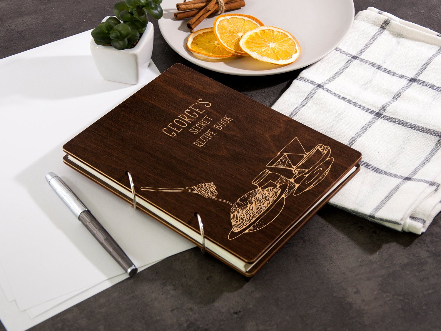 Personalized Blank Recipe Book for Italy Lover - Men Cooking Gift