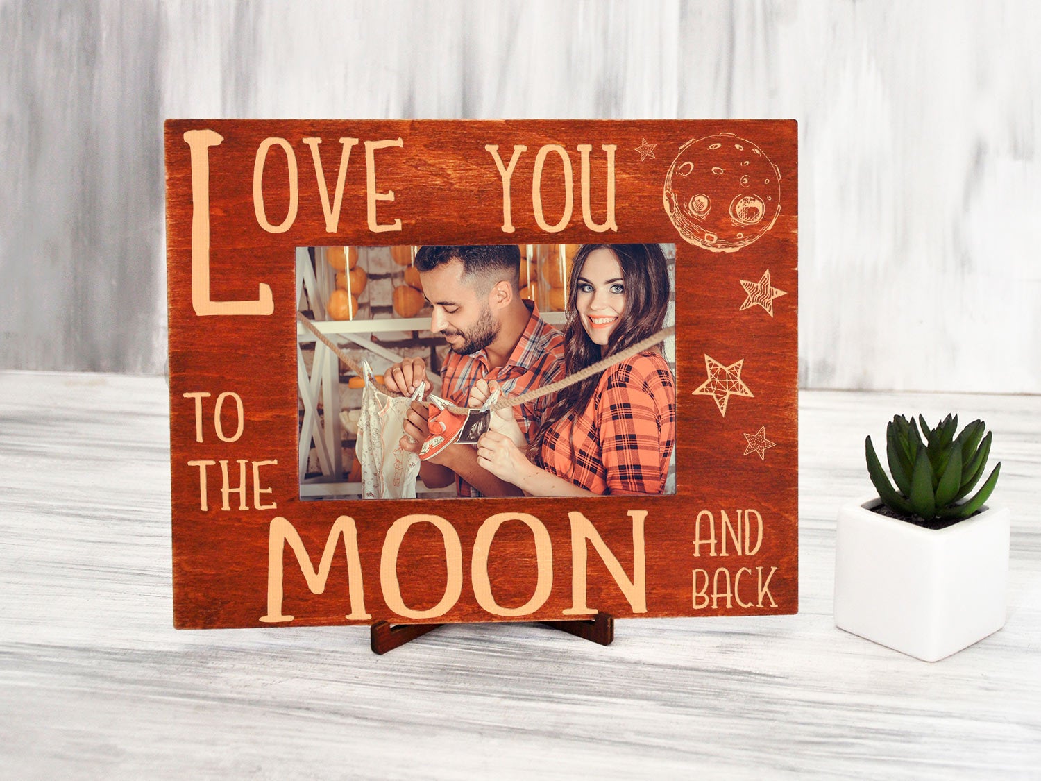 Engraved Photo Frame Love You to the Moon and Back