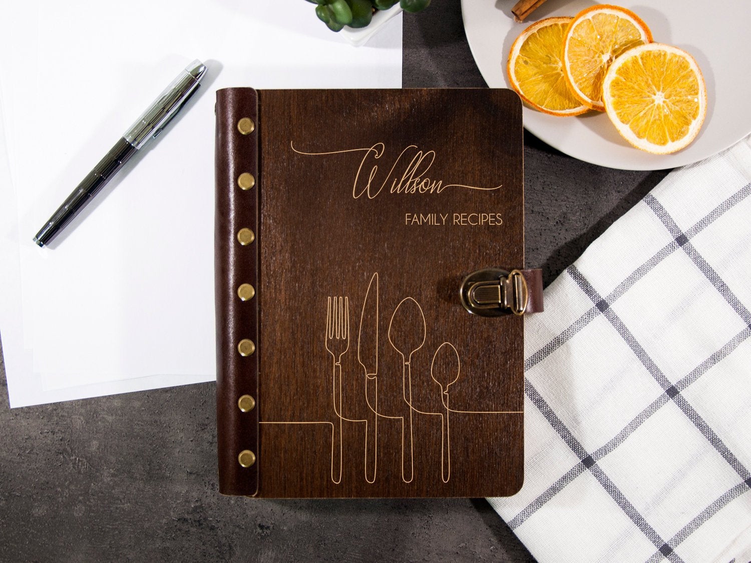 Personalized Recipe Book - Kitchen Cookbook Gift for Her